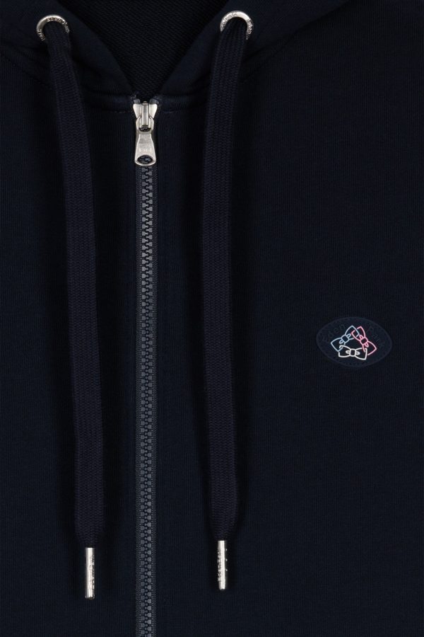 Sweatshirt Zippé En Molleton Coton Colorblock Marine Coupe Droite Eden Park – Image 5