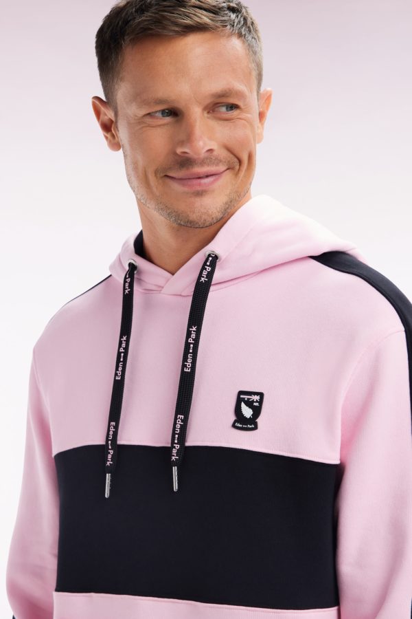 Sweatshirt À Capuche New Zealand En Coton Rose Coupe Décontractée Eden Park – Image 4