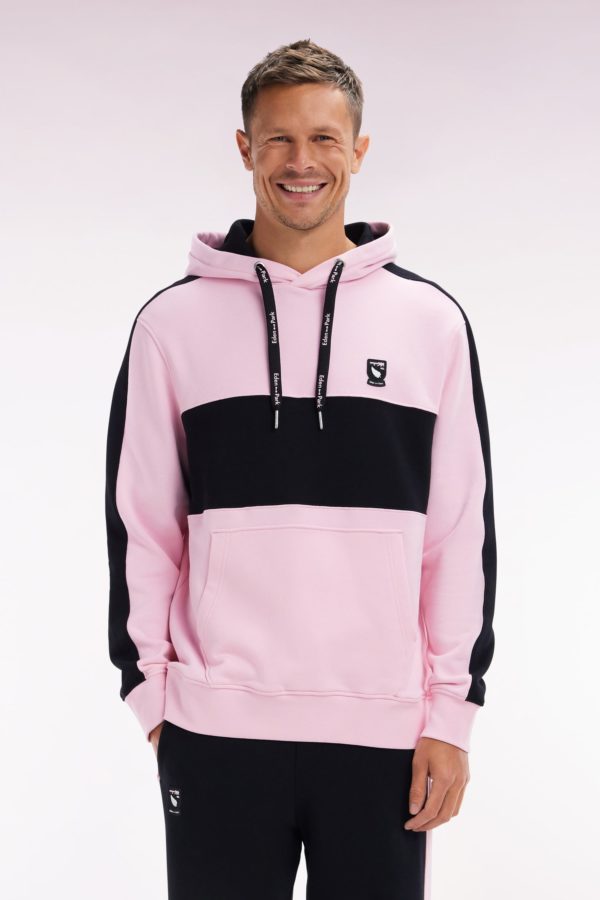Sweatshirt À Capuche New Zealand En Coton Rose Coupe Décontractée Eden Park
