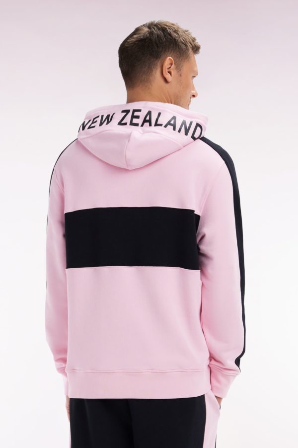 Sweatshirt À Capuche New Zealand En Coton Rose Coupe Décontractée Eden Park – Image 3