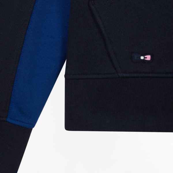 Sweatshirt À Capuche Colorblock En Molleton Coton Marine Coupe Décontractée Eden Park