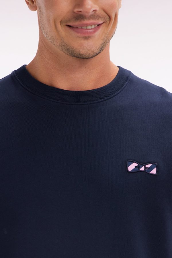 Sweatshirt À Col Rond En Molleton Coton Marine Eden Park – Image 4