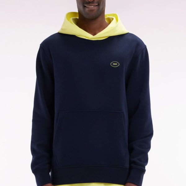 Sweatshirt En Molleton Coton Bicolore Jaune Coupe Décontractée Eden Park