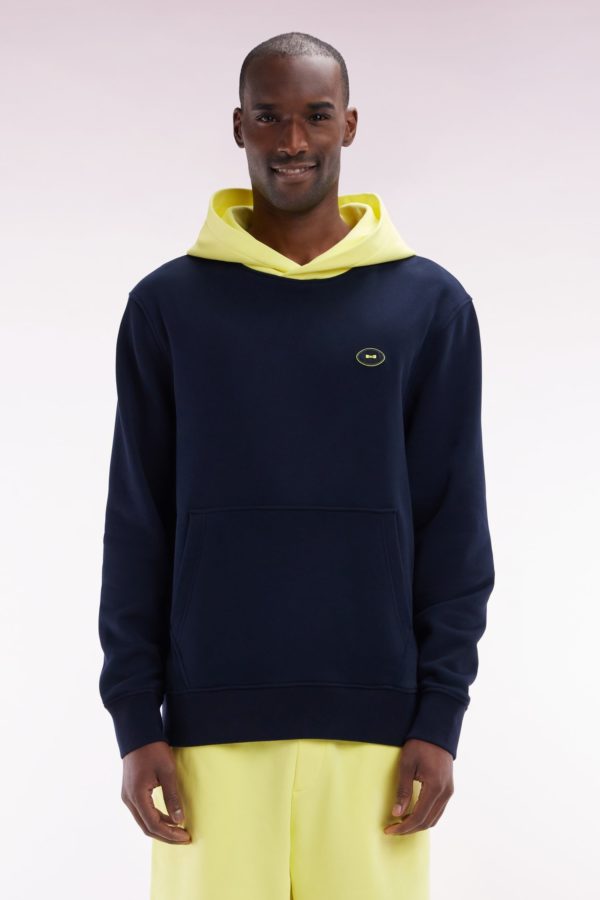 Sweatshirt En Molleton Coton Bicolore Jaune Coupe Décontractée Eden Park