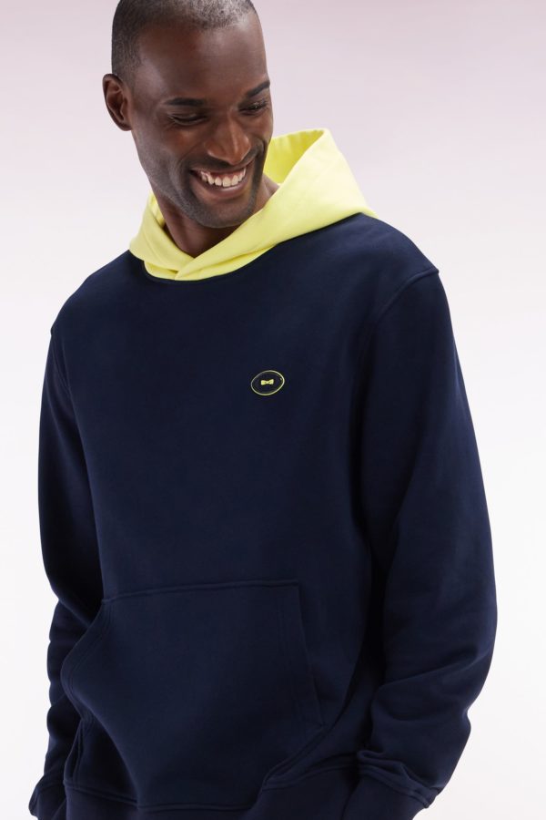 Sweatshirt En Molleton Coton Bicolore Jaune Coupe Décontractée Eden Park – Image 2