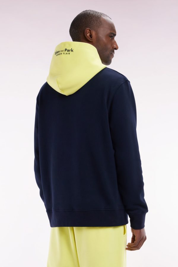 Sweatshirt En Molleton Coton Bicolore Jaune Coupe Décontractée Eden Park – Image 3
