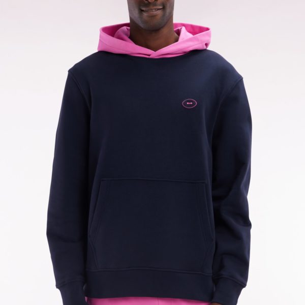 Sweatshirt En Molleton Coton Bicolore Rose Coupe Décontractée Eden Park
