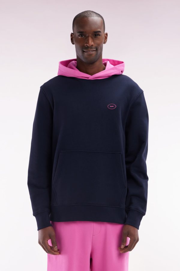 Sweatshirt En Molleton Coton Bicolore Rose Coupe Décontractée Eden Park