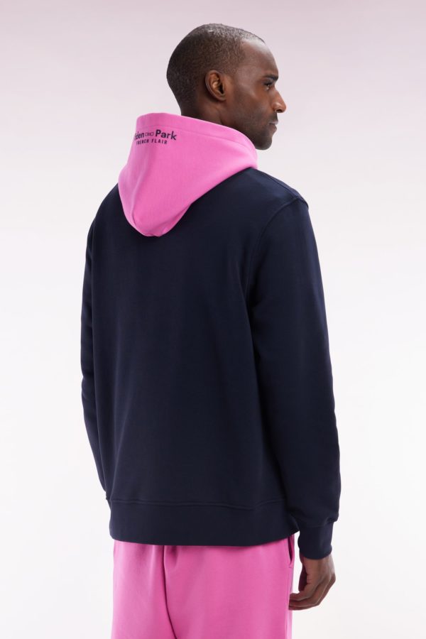 Sweatshirt En Molleton Coton Bicolore Rose Coupe Décontractée Eden Park – Image 3