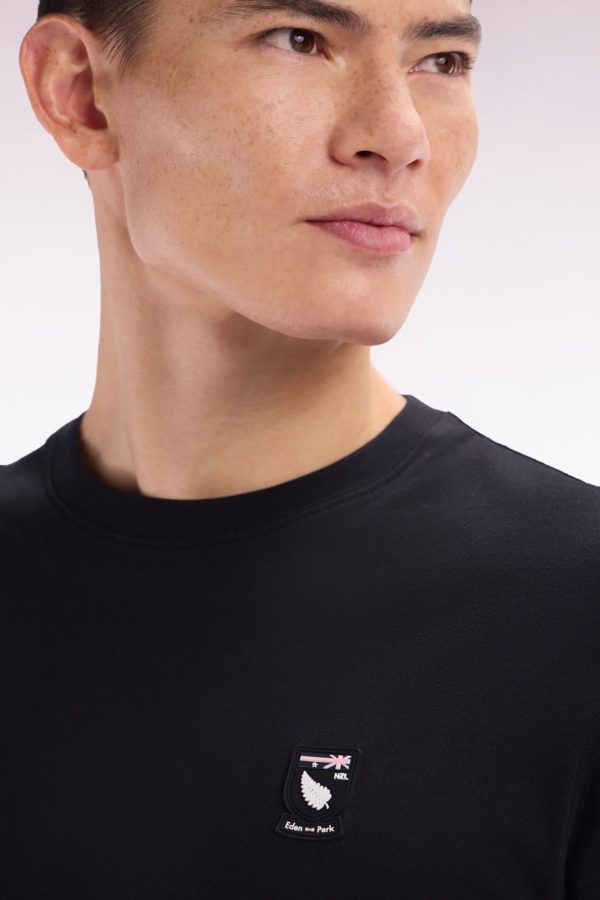 T-shirt En Coton Noir Écusson New Zealand Coupe Décontractée Eden Park – Image 4