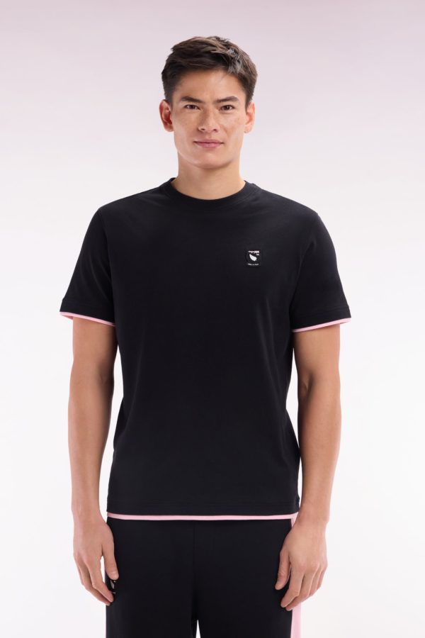 T-shirt En Coton Noir Écusson New Zealand Coupe Décontractée Eden Park
