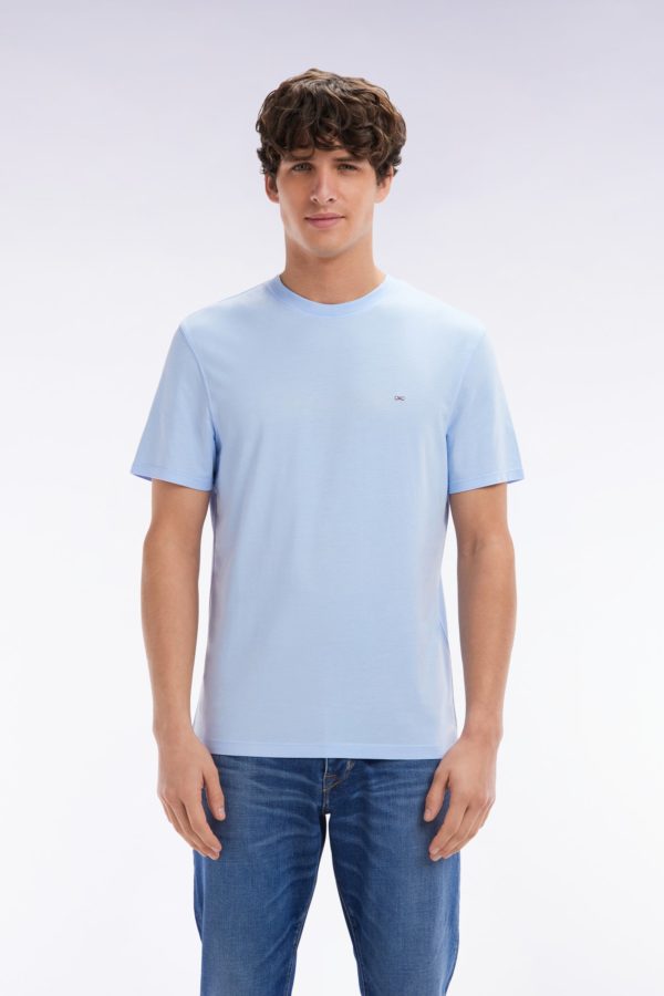 T-shirt Ciel Uni En Lyocell Et Coton Coupe Droite Eden Park