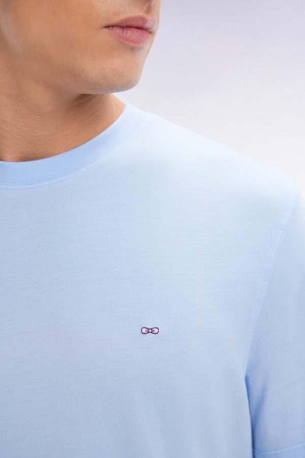 T-shirt Ciel Uni En Lyocell Et Coton Coupe Droite Eden Park – Image 4