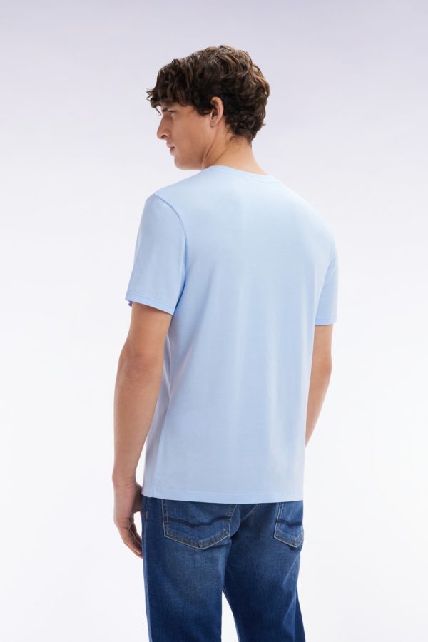 T-shirt Ciel Uni En Lyocell Et Coton Coupe Droite Eden Park – Image 3