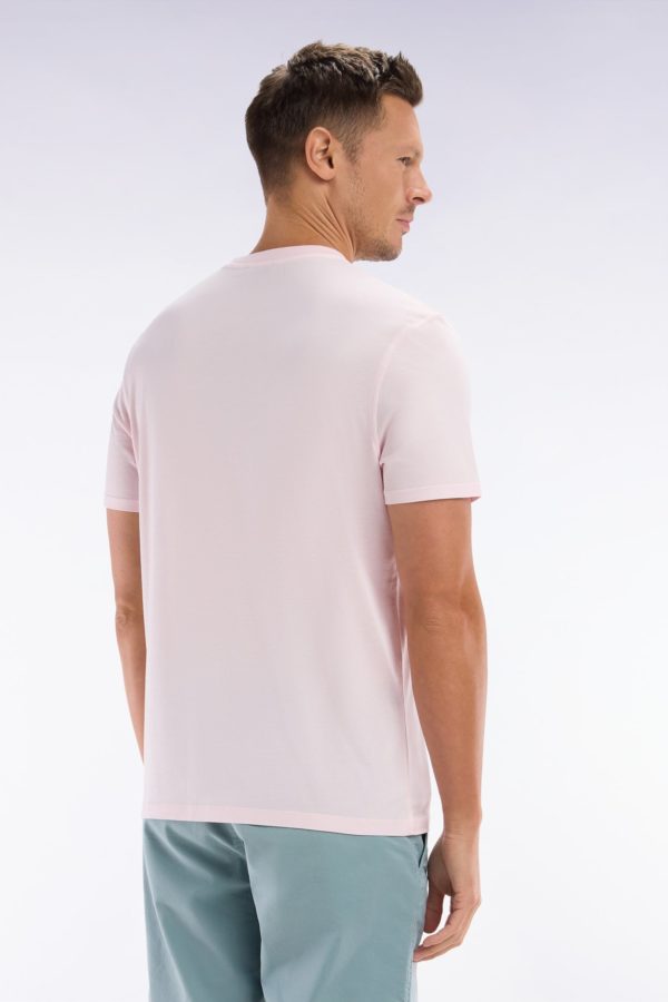 T-shirt Rose Pâle Uni En Lyocell Et Coton Coupe Droite Eden Park – Image 3