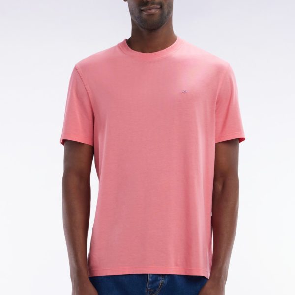 T-shirt Manches Courtes Rose Saumon Coupe Droite Eden Park