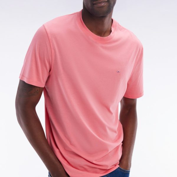 T-shirt Manches Courtes Rose Saumon Coupe Droite Eden Park
