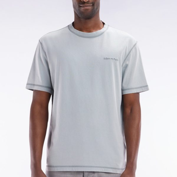 T-shirt En Coton Gris Moyen Surteint Coupe Décontractée Eden Park