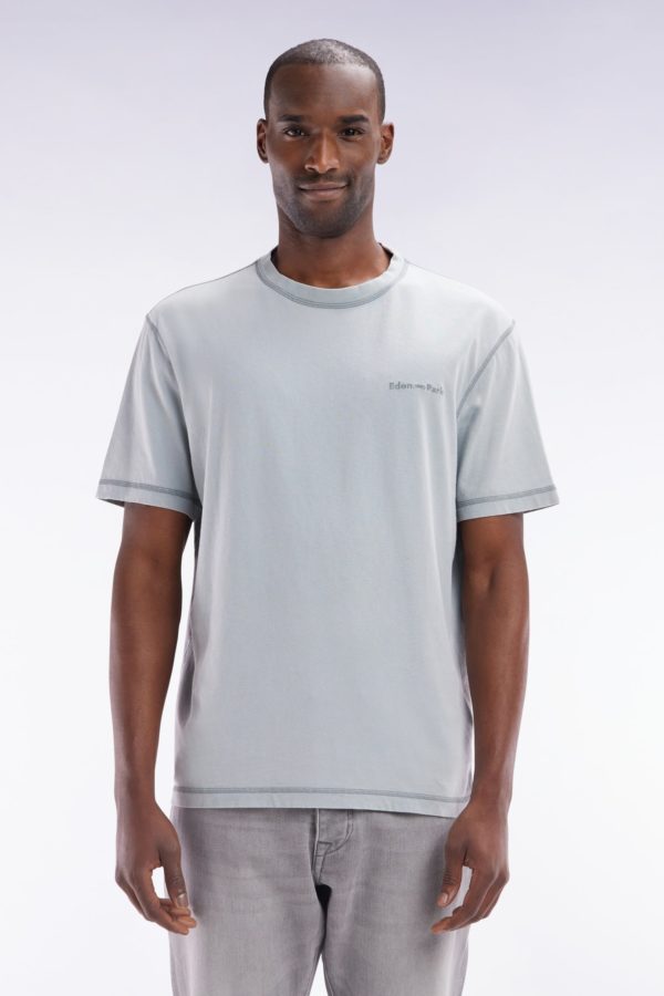 T-shirt En Coton Gris Moyen Surteint Coupe Décontractée Eden Park