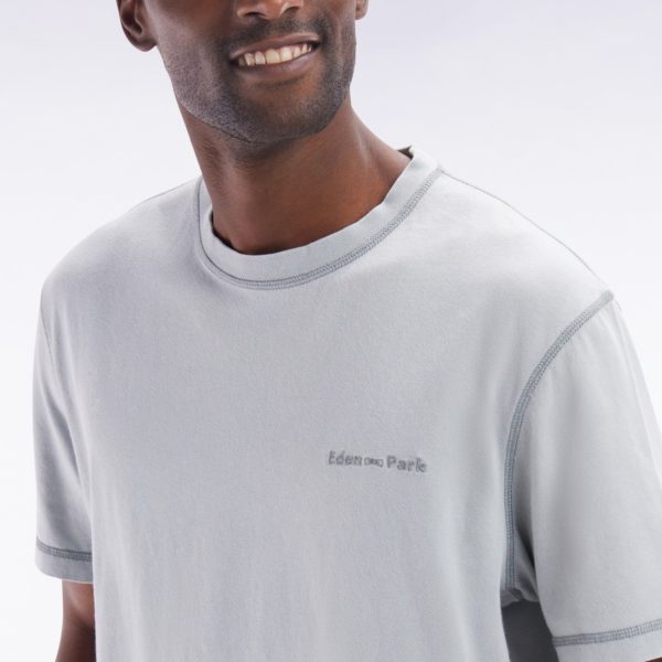 T-shirt En Coton Gris Moyen Surteint Coupe Décontractée Eden Park