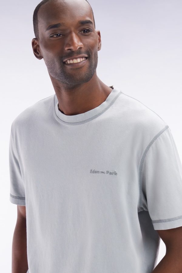 T-shirt En Coton Gris Moyen Surteint Coupe Décontractée Eden Park – Image 2