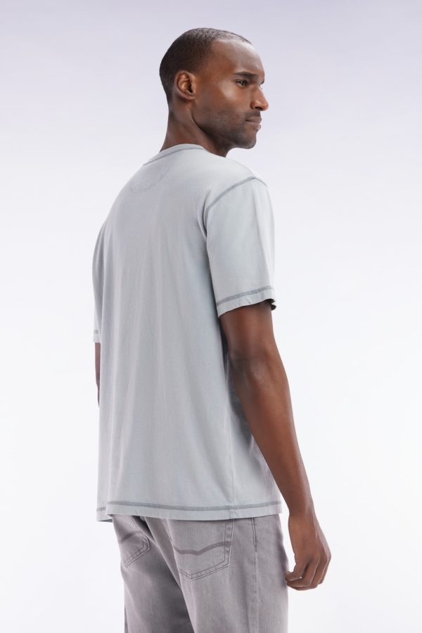 T-shirt En Coton Gris Moyen Surteint Coupe Décontractée Eden Park – Image 3