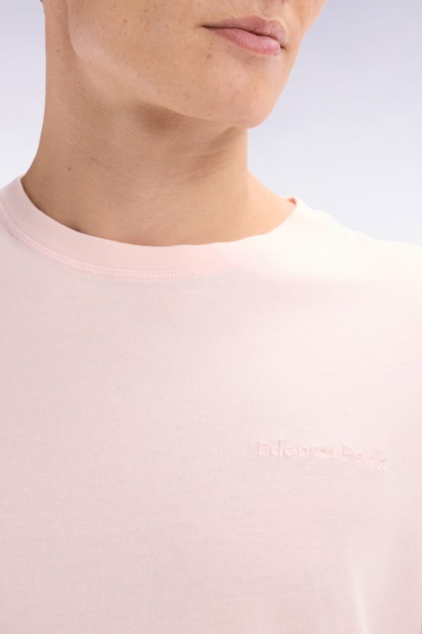 T-shirt En Coton Rose Pâle Surteint Coupe Décontractée Eden Park – Image 3