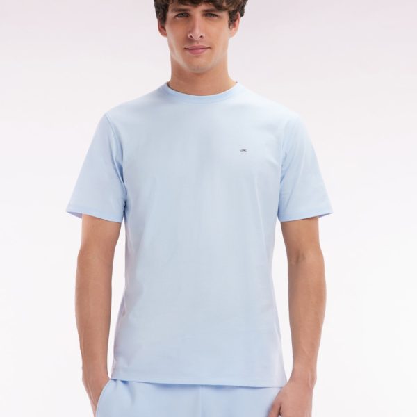 T-shirt En Coton Pima Ciel Coupe Droite Eden Park