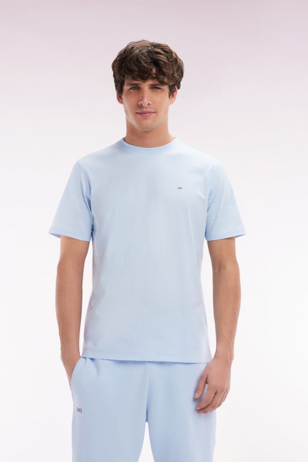 T-shirt En Coton Pima Ciel Coupe Droite Eden Park