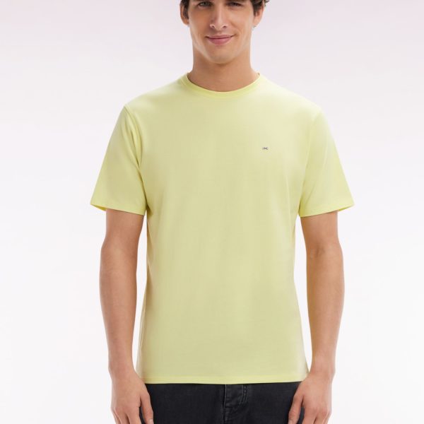T-shirt En Coton Pima Jaune Coupe Droite Eden Park