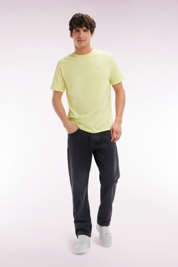 T-shirt En Coton Pima Jaune Coupe Droite Eden Park – Image 2
