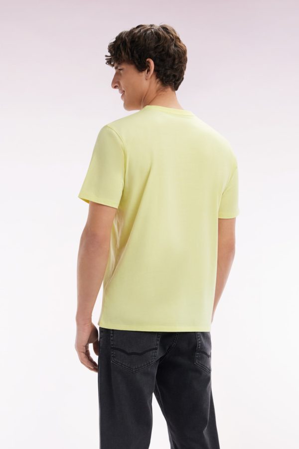 T-shirt En Coton Pima Jaune Coupe Droite Eden Park – Image 3