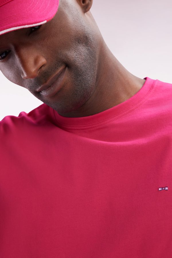 T-shirt En Coton Pima Fuchsia Coupe Droite Eden Park – Image 4