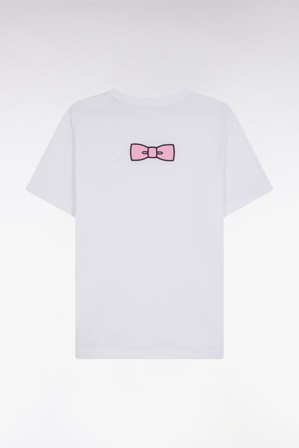 T-shirt En Coton Pima Blanc Broderie Dos Coupe Droite Eden Park