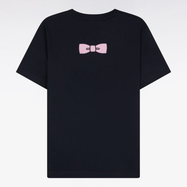 T-shirt En Coton Pima Marine Broderie Dos Coupe Droite Eden Park