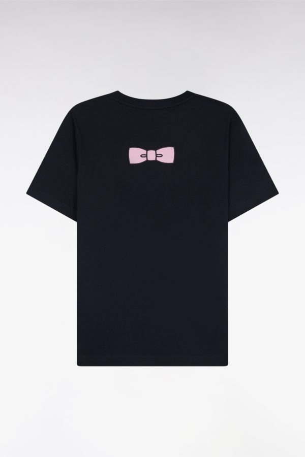 T-shirt En Coton Pima Marine Broderie Dos Coupe Droite Eden Park