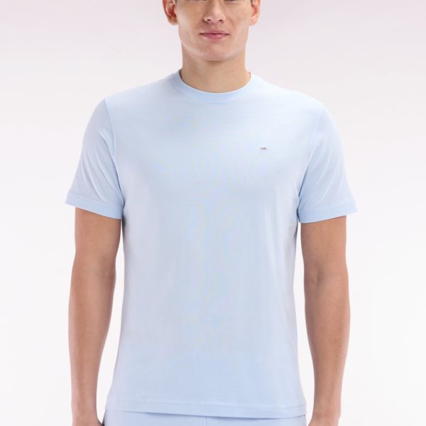 T-shirt En Coton Pima Ciel Broderie Dos Coupe Droite Eden Park