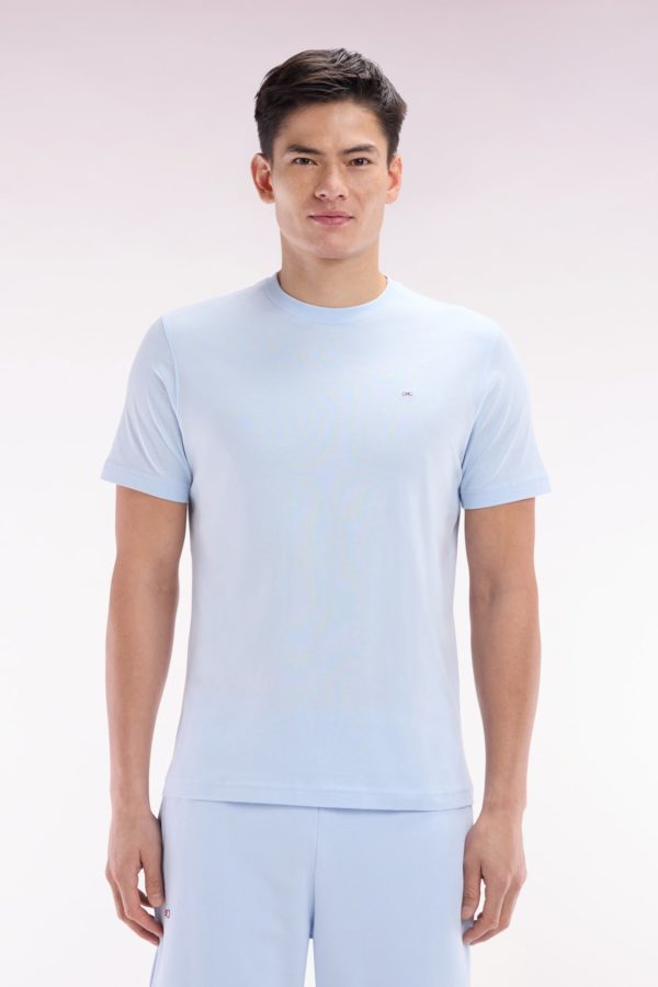 T-shirt En Coton Pima Ciel Broderie Dos Coupe Droite Eden Park