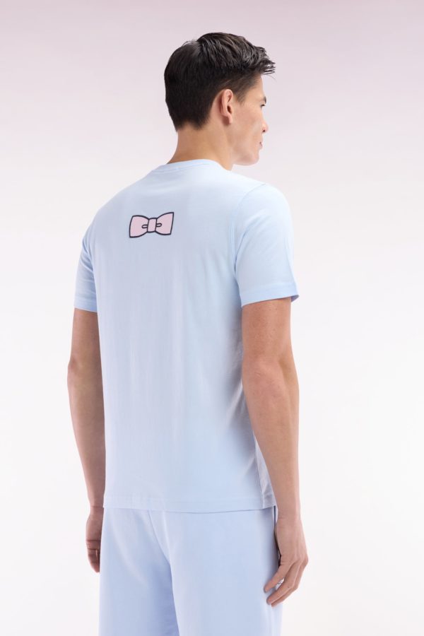 T-shirt En Coton Pima Ciel Broderie Dos Coupe Droite Eden Park – Image 3