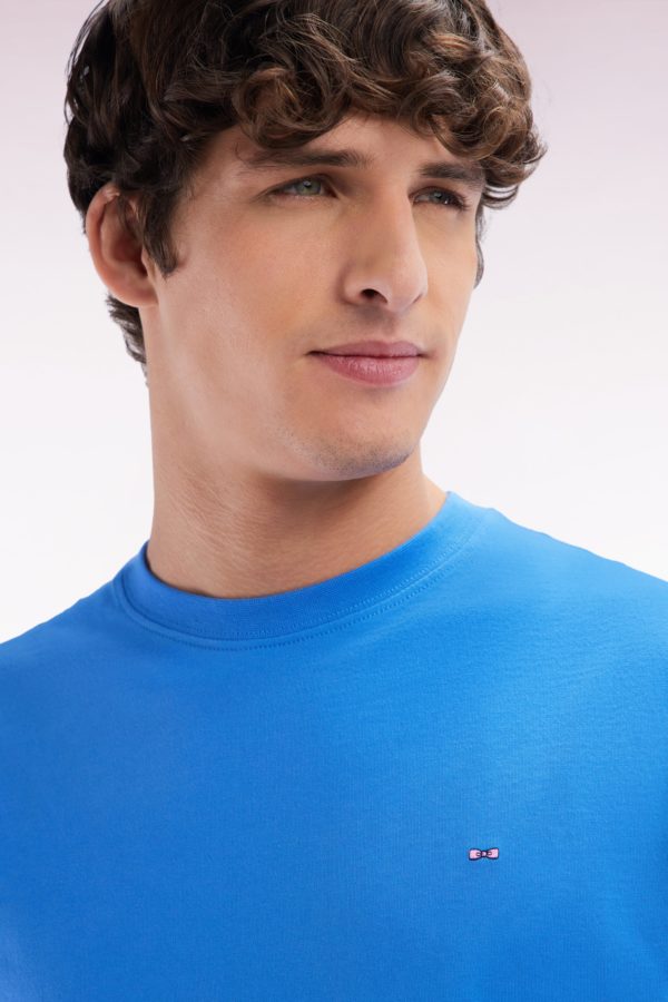 T-shirt En Coton Pima Bleu Broderie Dos Coupe Droite Eden Park – Image 4
