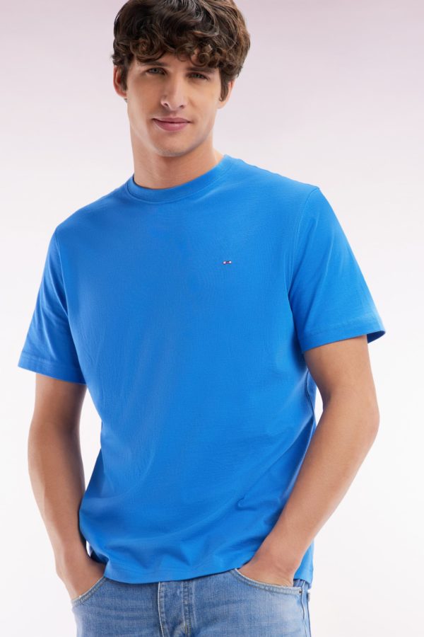 T-shirt En Coton Pima Bleu Broderie Dos Coupe Droite Eden Park – Image 2