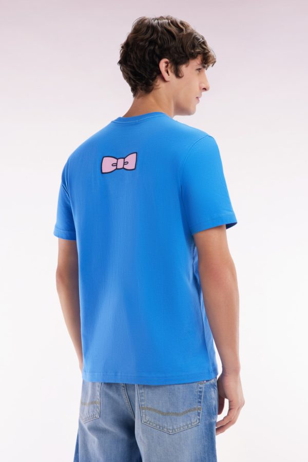 T-shirt En Coton Pima Bleu Broderie Dos Coupe Droite Eden Park – Image 3