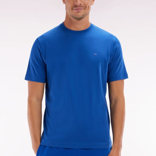 T-shirt En Coton Pima Bleu Foncé Broderie Dos Coupe Droite Eden Park