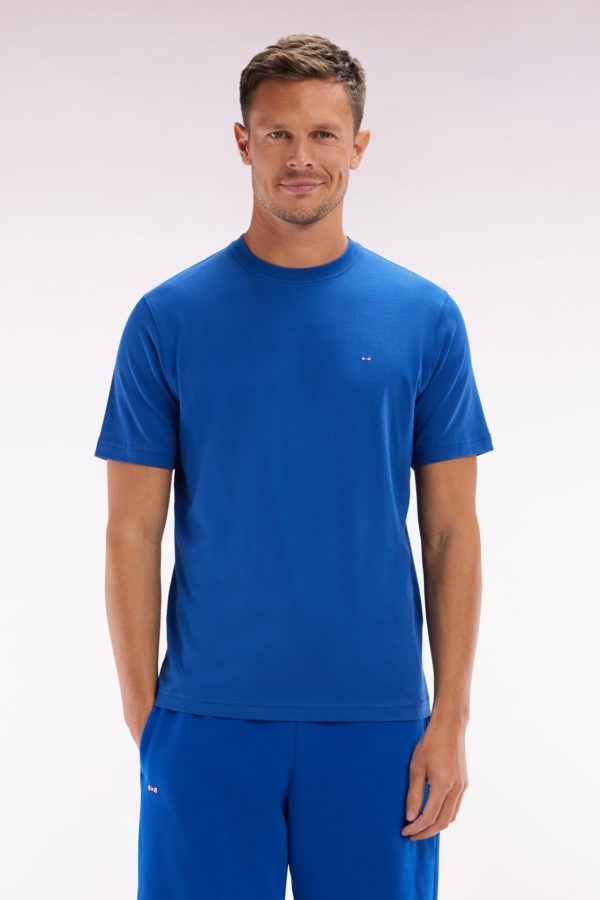 T-shirt En Coton Pima Bleu Foncé Broderie Dos Coupe Droite Eden Park
