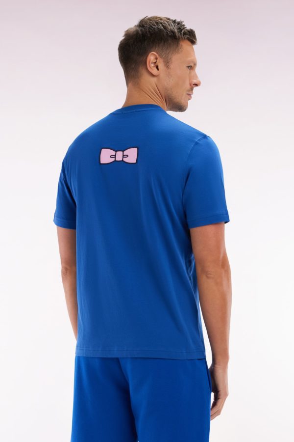 T-shirt En Coton Pima Bleu Foncé Broderie Dos Coupe Droite Eden Park – Image 3
