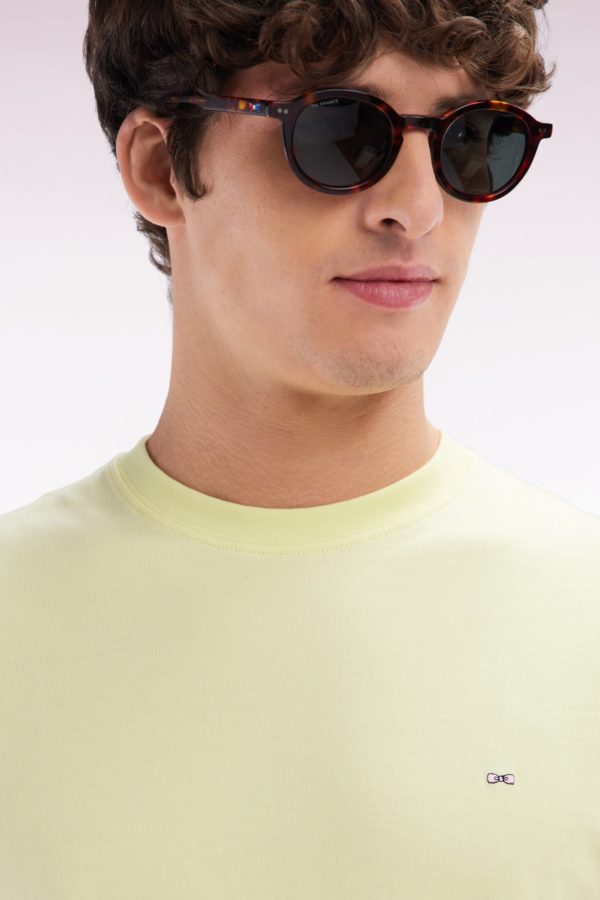 T-shirt En Coton Pima Jaune Broderie Dos Coupe Droite Eden Park – Image 4