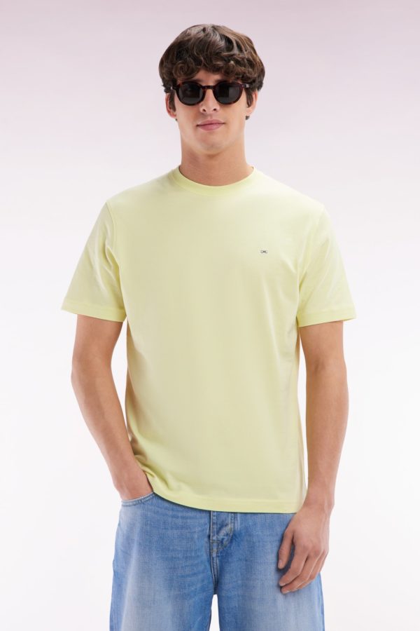 T-shirt En Coton Pima Jaune Broderie Dos Coupe Droite Eden Park