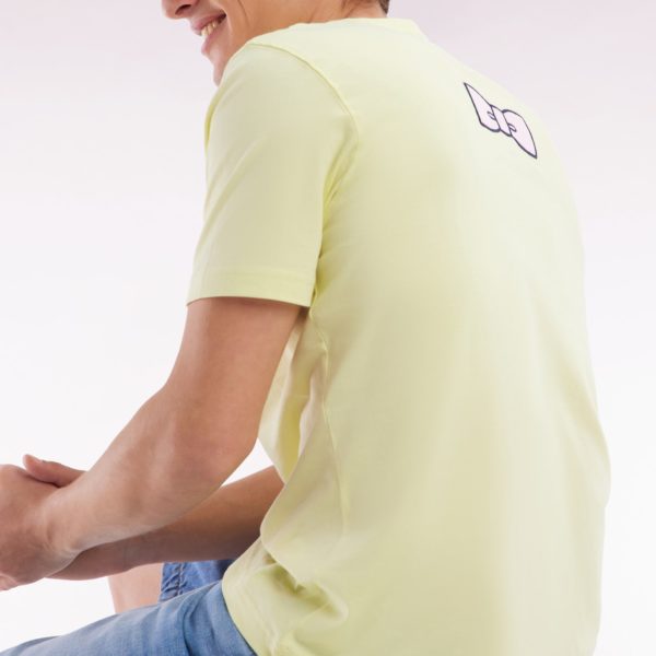 T-shirt En Coton Pima Jaune Broderie Dos Coupe Droite Eden Park