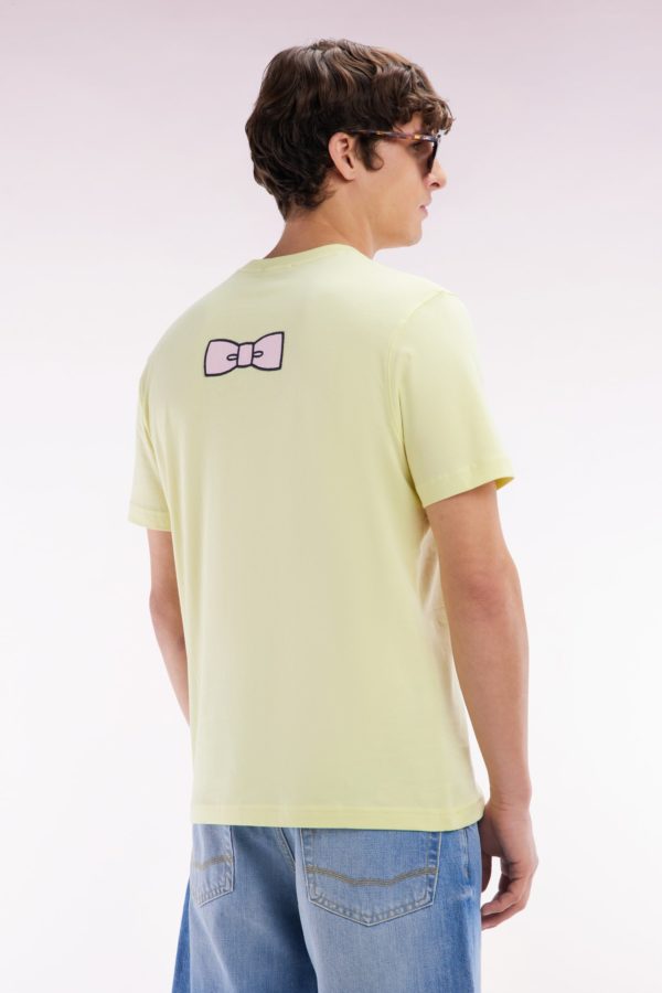 T-shirt En Coton Pima Jaune Broderie Dos Coupe Droite Eden Park – Image 3