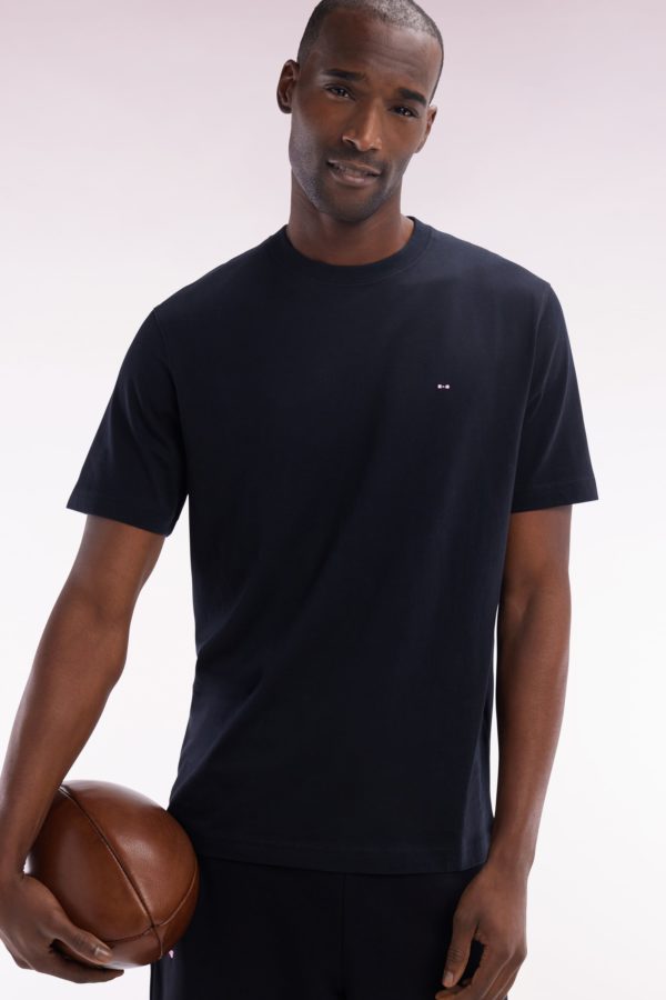 T-shirt En Coton Pima Noir Broderie Dos Coupe Droite Eden Park – Image 2